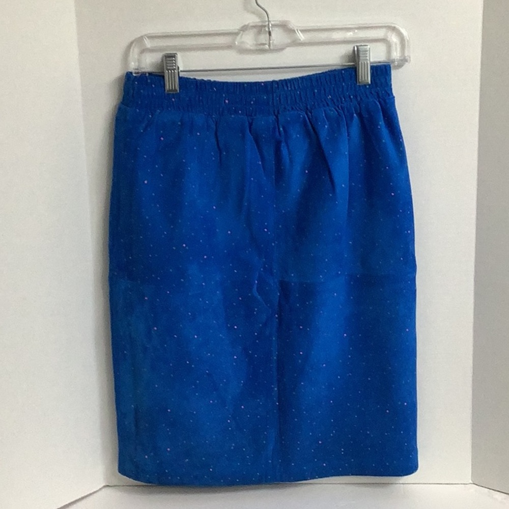 Vintage EJ Harper Royal Blue Two Piece Suede Skirt Set - Picture 6 of 9